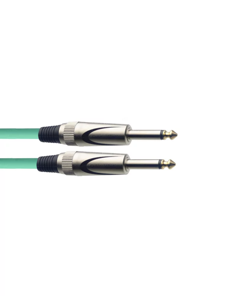  STAGG SGC3DL CGR Instrument cable, jack/jack (m/m), 3 m (10"), heavy-duty connectors, green, S-series|MusicGoodDeal 