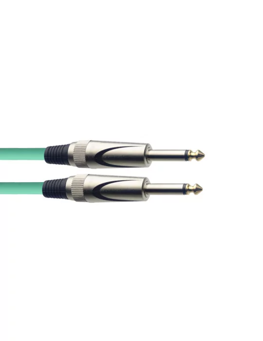  STAGG SGC3DL CGR Instrument cable, jack/jack (m/m), 3 m (10"), heavy-duty connectors, green, S-series|MusicGoodDeal 