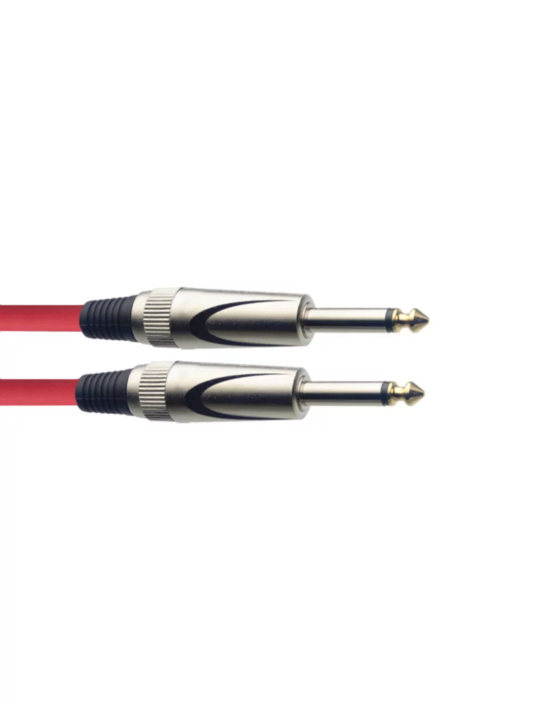  STAGG SGC3DL CRD Instrument cable, jack/jack (m/m), 3 m (10"), heavy-duty connectors, red, S-series|MusicGoodDeal 