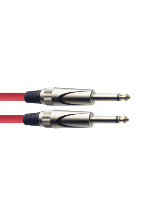  STAGG SGC3DL CRD Instrument cable, jack/jack (m/m), 3 m (10"), heavy-duty connectors, red, S-series|MusicGoodDeal 