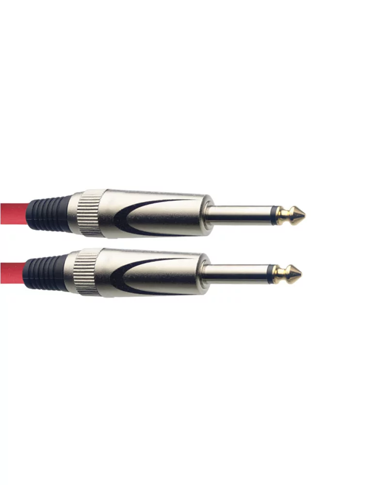  STAGG SGC3DL CRD Instrument cable, jack/jack (m/m), 3 m (10"), heavy-duty connectors, red, S-series|MusicGoodDeal 