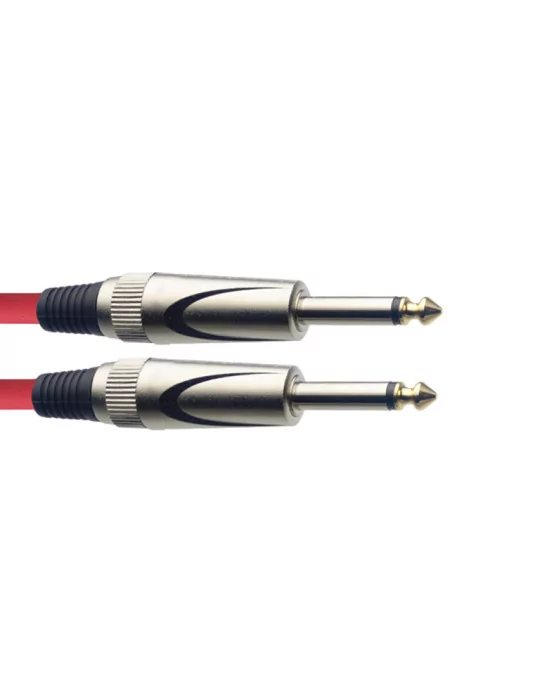  STAGG SGC3DL CRD Instrument cable, jack/jack (m/m), 3 m (10"), heavy-duty connectors, red, S-series|MusicGoodDeal 