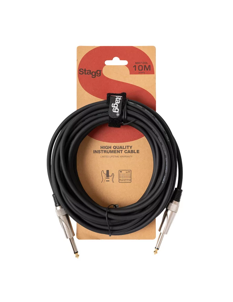  STAGG SGC10DL Instrument cable, jack/jack (m/m), 10 m (33"), heavy-duty connectors, S-series|MusicGoodDeal 