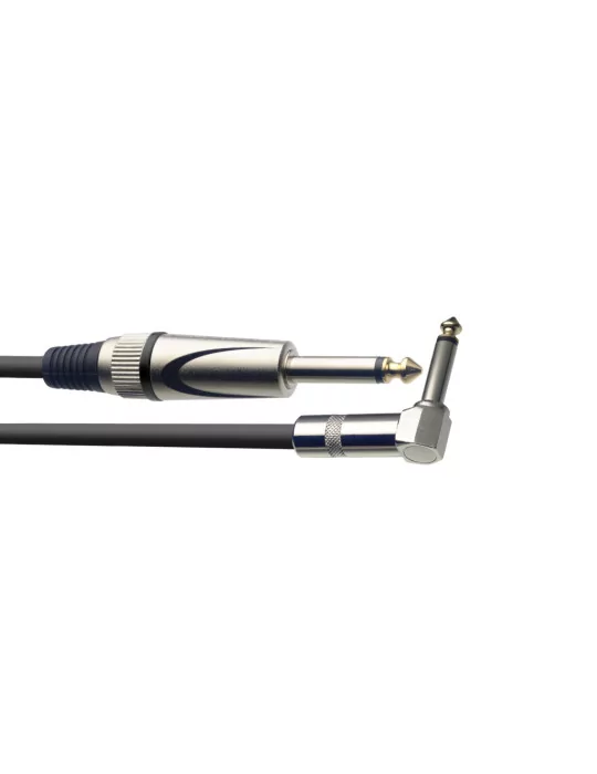  STAGG SGC1,5PL DL Instrument cable, jack/jack (m/m, straight/L-shaped), 1.5 m (5"), heavy-duty connectors, S-series|MusicGoodDe