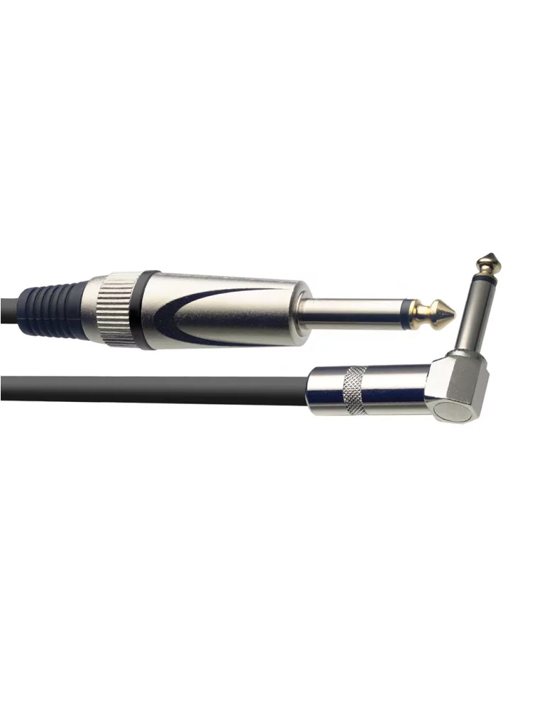  STAGG SGC3PL DL Instrument cable, jack/jack (m/m, straight/L-shaped), 3 m (10"), heavy-duty connectors, S-series|MusicGoodDeal 