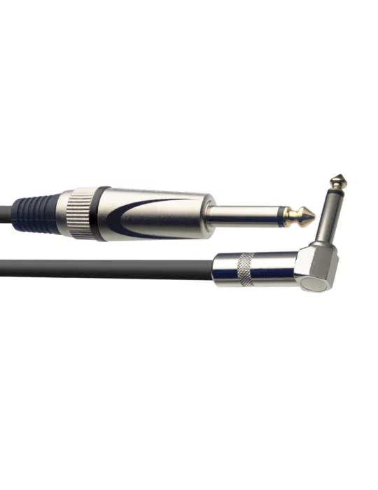  STAGG SGC6PL DL Instrument cable, jack/jack (m/m, straight/L-shaped), 6 m (20"), heavy-duty connectors, S-series|MusicGoodDeal 
