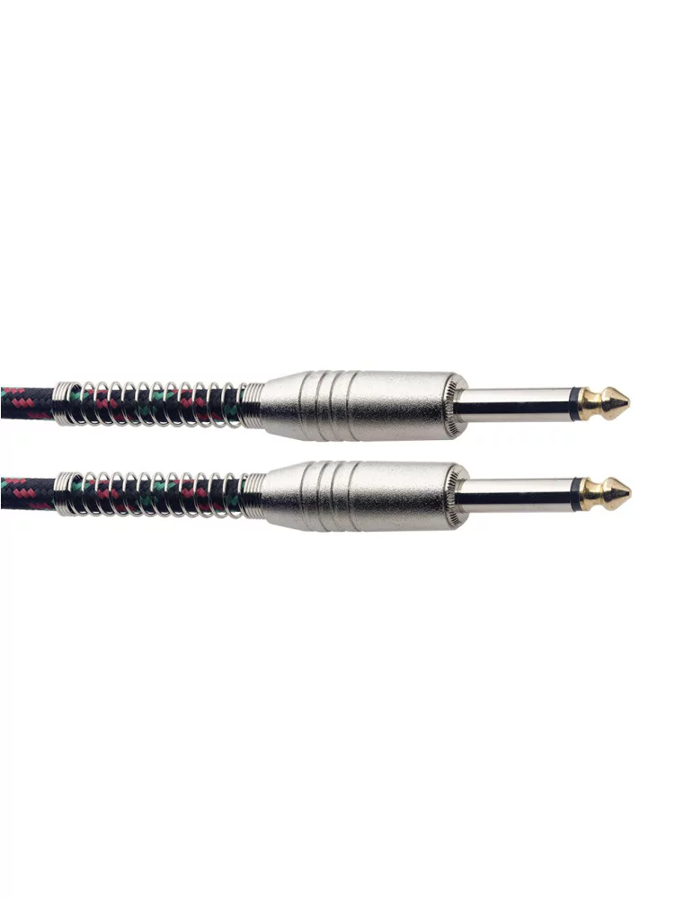  STAGG SGC6VT BK Instrument cable, jack/jack (m/m), 6 m (20"), black, vintage tweed style, S-series|MusicGoodDeal 
