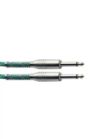  STAGG SGC6VT GR Instrument cable, jack/jack (m/m), 6 m (20"), green, vintage tweed style, S-series|MusicGoodDeal 