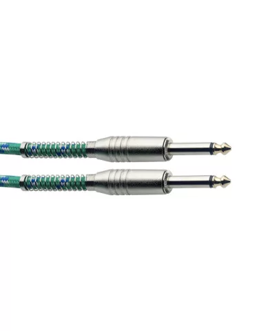  STAGG SGC6VT GR Instrument cable, jack/jack (m/m), 6 m (20"), green, vintage tweed style, S-series|MusicGoodDeal  2