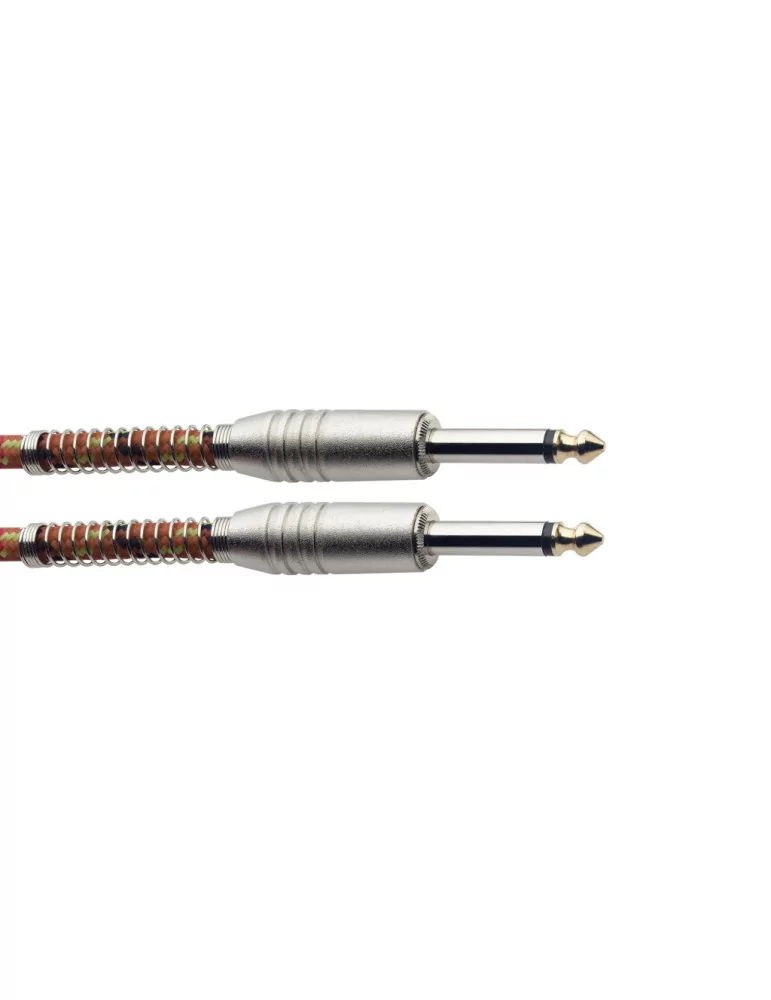  STAGG SGC6VT OR Instrument cable, jack/jack (m/m), 6 m (20"), orange, vintage tweed style, S-series|MusicGoodDeal 