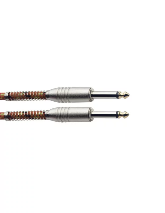  STAGG SGC6VT OR Instrument cable, jack/jack (m/m), 6 m (20"), orange, vintage tweed style, S-series|MusicGoodDeal 