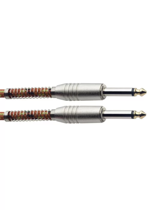  STAGG SGC6VT OR Instrument cable, jack/jack (m/m), 6 m (20"), orange, vintage tweed style, S-series|MusicGoodDeal 