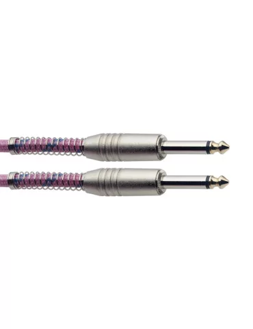  STAGG SGC6VT PK Instrument cable, jack/jack (m/m), 6 m (20"), pink, vintage tweed style, S-series|MusicGoodDeal  2