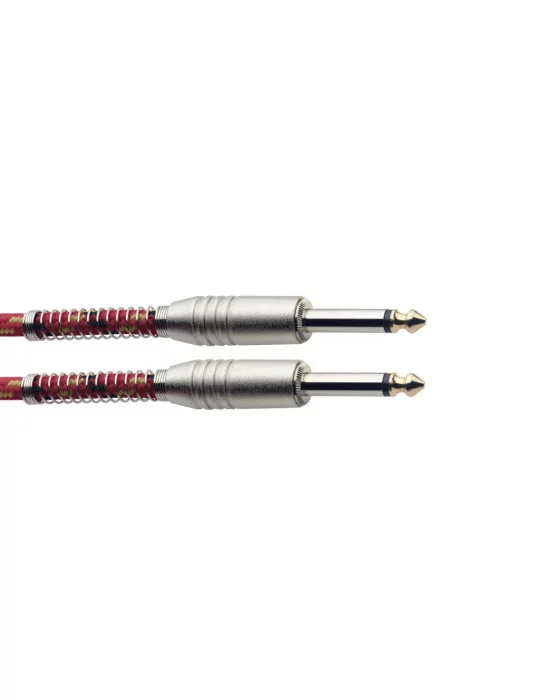  STAGG SGC6VT RD Instrument cable, jack/jack (m/m), 6 m (20"), red, vintage tweed style, S-series|MusicGoodDeal 