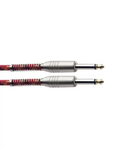  STAGG SGC6VT RD Instrument cable, jack/jack (m/m), 6 m (20"), red, vintage tweed style, S-series|MusicGoodDeal  2