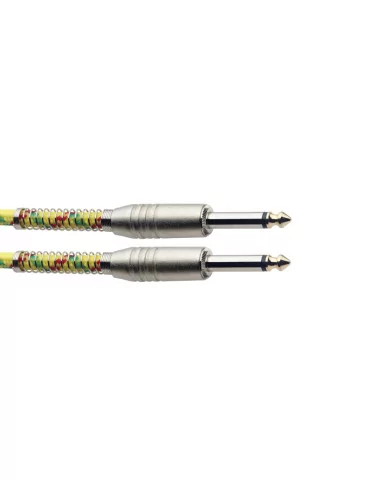  STAGG SGC6VT YL Instrument cable, jack/jack (m/m), 6 m (20"), yellow, vintage tweed style, S-series|MusicGoodDeal 