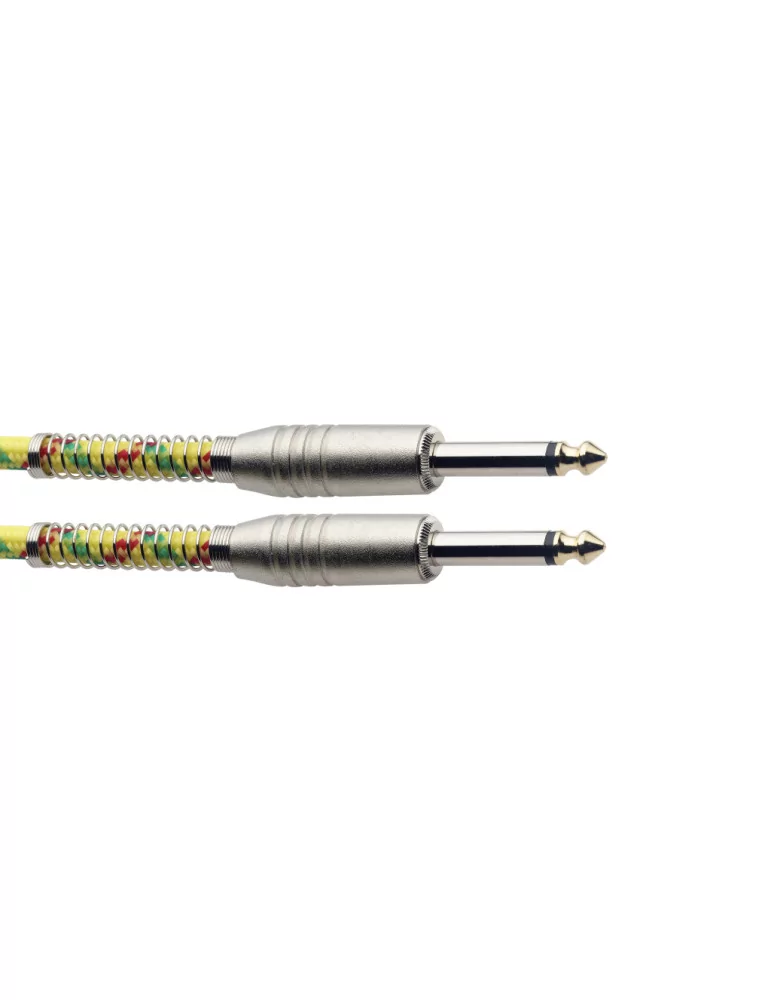  STAGG SGC6VT YL Instrument cable, jack/jack (m/m), 6 m (20"), yellow, vintage tweed style, S-series|MusicGoodDeal 