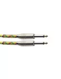  STAGG SGC6VT YL Instrument cable, jack/jack (m/m), 6 m (20"), yellow, vintage tweed style, S-series|MusicGoodDeal 