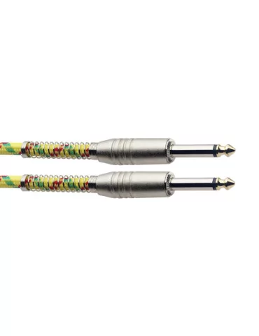  STAGG SGC6VT YL Instrument cable, jack/jack (m/m), 6 m (20"), yellow, vintage tweed style, S-series|MusicGoodDeal  2