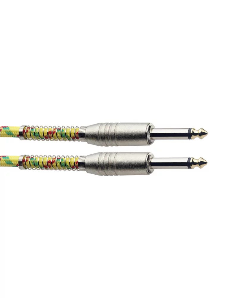  STAGG SGC6VT YL Instrument cable, jack/jack (m/m), 6 m (20"), yellow, vintage tweed style, S-series|MusicGoodDeal 