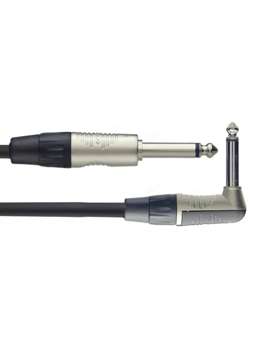  STAGG NGC3PLR Instrument cable, jack/jack (m/m, straight/L-shaped), 3 m (10')|MusicGoodDeal 