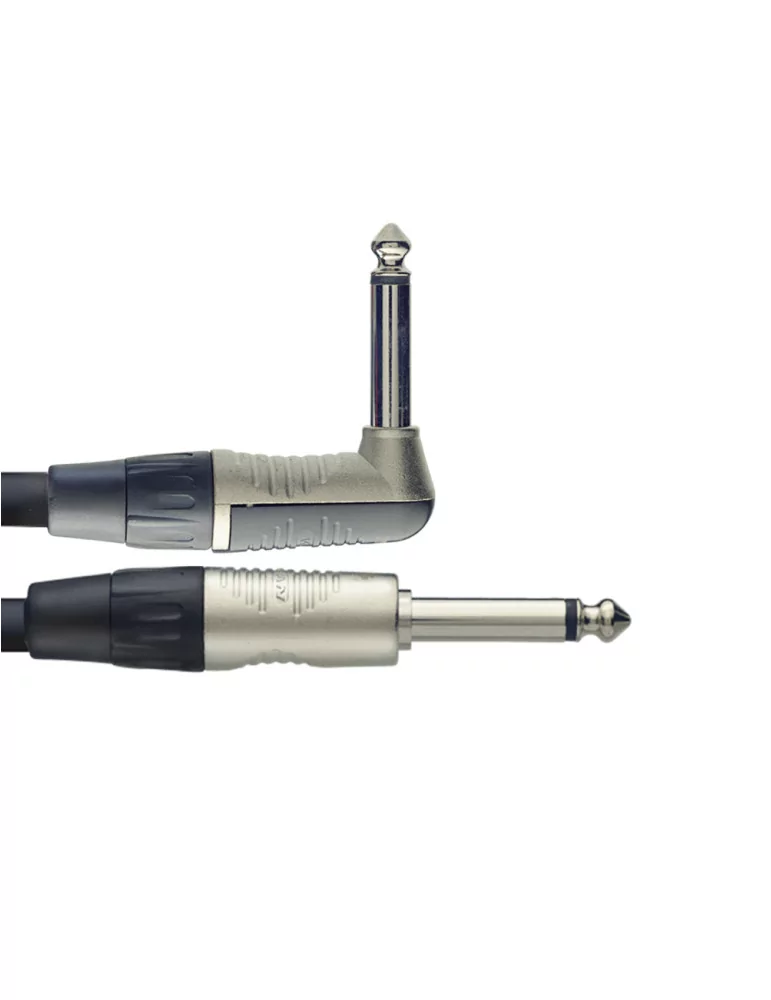 STAGG NGC6PLR Instrument cable, jack/jack (m/m, straight/L-shaped), 6 m (20')|MusicGoodDeal 