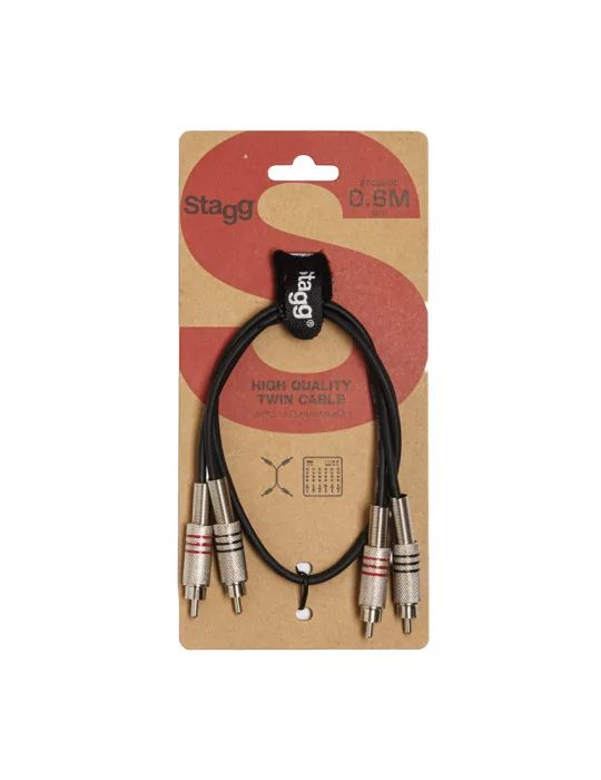  STAGG STC060C Twin cable, RCA/RCA (m/m), 60 cm (2')|MusicGoodDeal 