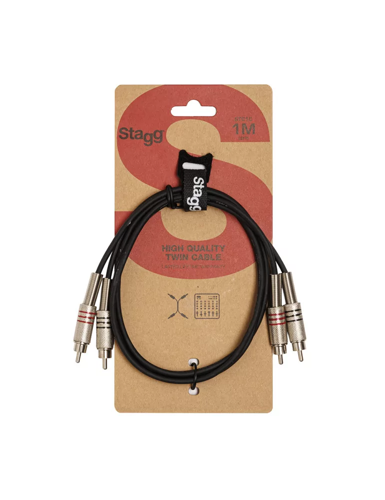  STAGG STC1C Twin cable, RCA/RCA (m/m), 1 (3')|MusicGoodDeal 
