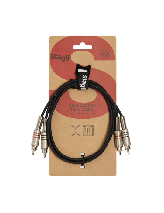  STAGG STC1C Twin cable, RCA/RCA (m/m), 1 (3')|MusicGoodDeal 