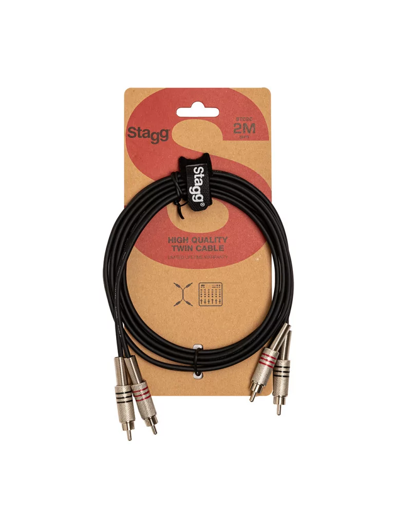  STAGG STC2C Twin cable, RCA/RCA (m/m), 2 (6')|MusicGoodDeal 