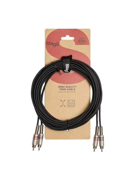  STAGG STC6C Twin cable, RCA/RCA (m/m), 6 (20')|MusicGoodDeal 