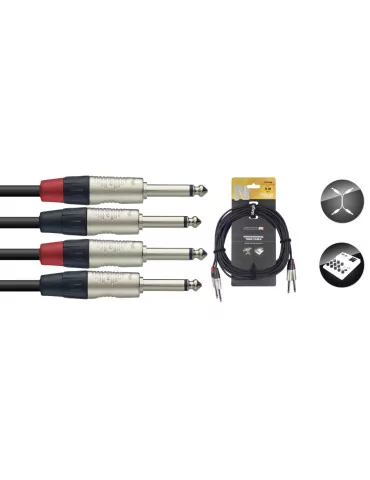  STAGG NTC6PR Cable de puente, jack / jack (m / m), mono, 6 m|MusicGoodDeal 