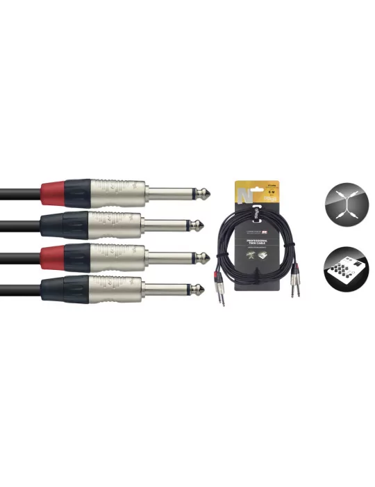  STAGG NTC6PR Twin cable, jack/jack (m/m), mono, 6 m (20')|MusicGoodDeal 