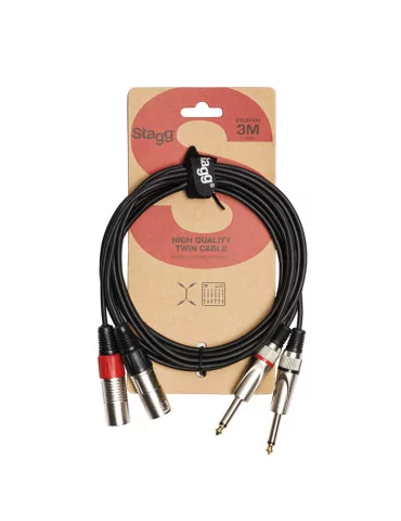  STAGG STC3PXM Twin cable, XLR/jack (m/m), 3 m (10')|MusicGoodDeal  2
