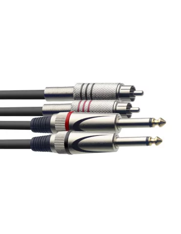  STAGG STC1,5PCM Twin cable, jack/RCA (m/m), 1.5 m (5')|MusicGoodDeal 