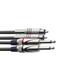  STAGG STC1,5PCM Twin cable, jack/RCA (m/m), 1.5 m (5')|MusicGoodDeal 