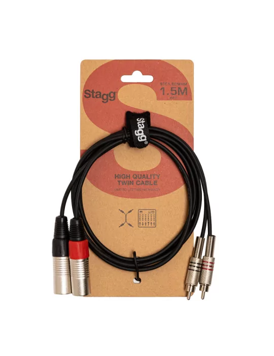  STAGG STC1,5CMXM Cable de puente, XLR / RCA (m / m), 1,5 m|MusicGoodDeal 