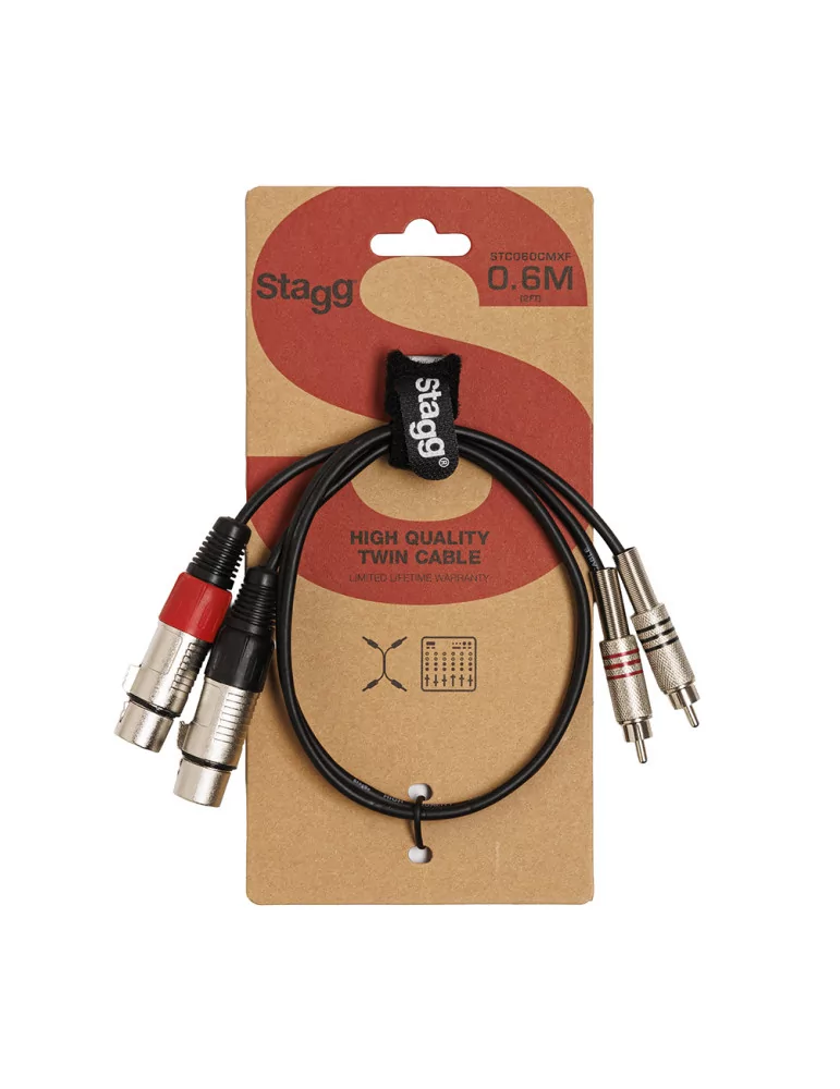  STAGG STC060CMXF Twin cable, XLR/RCA (f/m), 60 cm (2')|MusicGoodDeal 