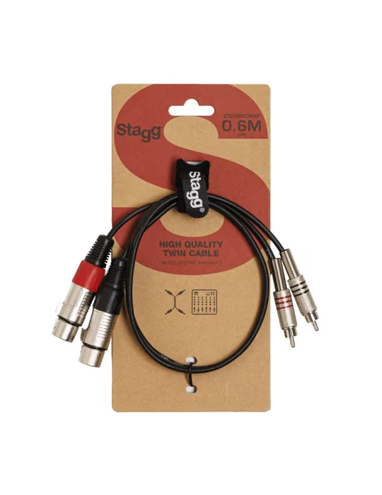  STAGG STC060CMXF Twin cable, XLR/RCA (f/m), 60 cm (2')|MusicGoodDeal 