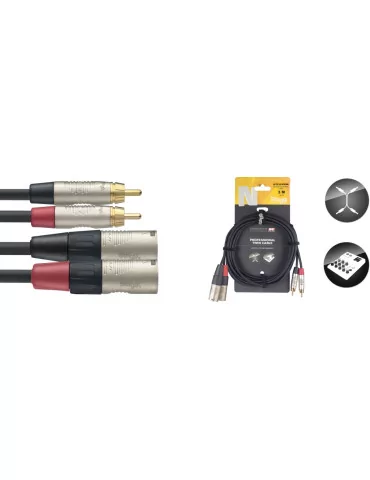  STAGG NTC3CMXMR Twin cable, RCA/XLR (m/m), 3 m (10'), N-series|MusicGoodDeal 