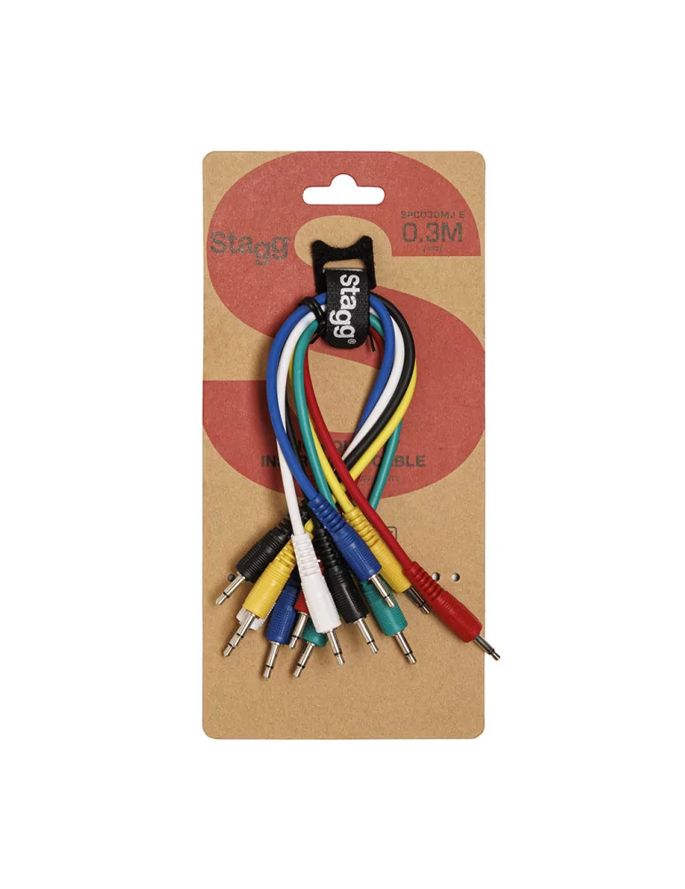  STAGG SPC030MJ E Patch cable, 6 x mini jack/mini jack (m/m), 30 cm (1')|MusicGoodDeal 