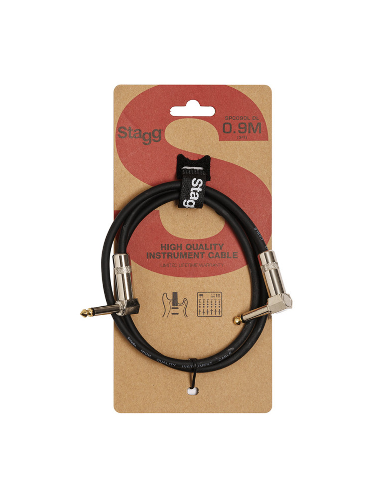  STAGG SPC090L DL Mono Patchkabel Klinke/Klinke (m/m L-Form) 90 cm Metall|MusicGoodDeal 