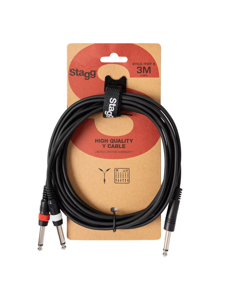  STAGG SYC3/P2P E Y cable, jack/jack (m/m), 3 m (10')|MusicGoodDeal 
