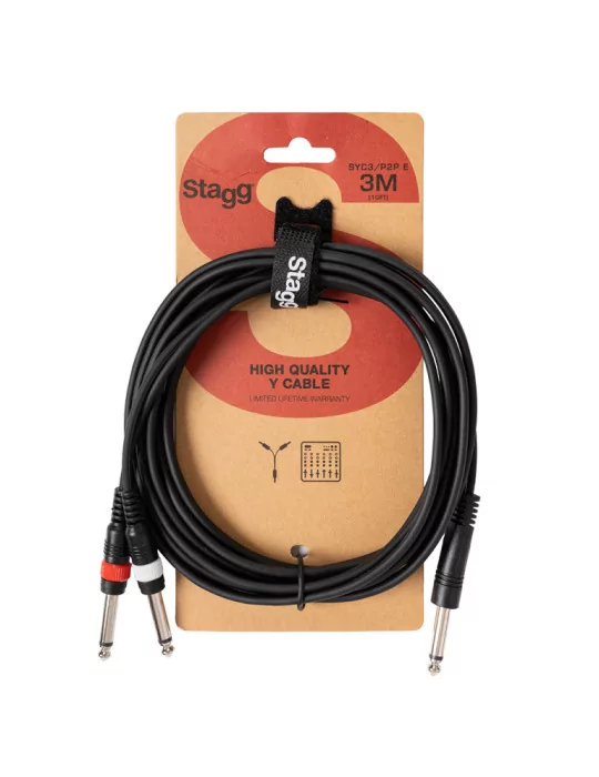  STAGG SYC3/P2P E Y cable, jack/jack (m/m), 3 m (10')|MusicGoodDeal 