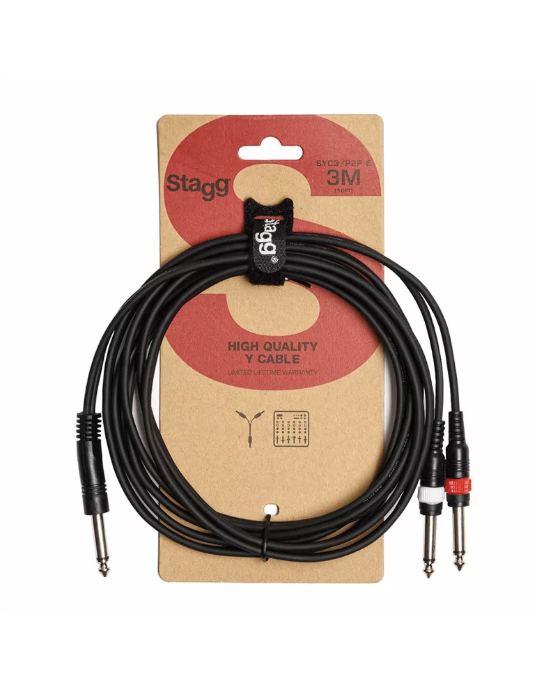  STAGG SYC3/PS2P E Y cable, jack/jack (m/m), 3 m (10')|MusicGoodDeal 