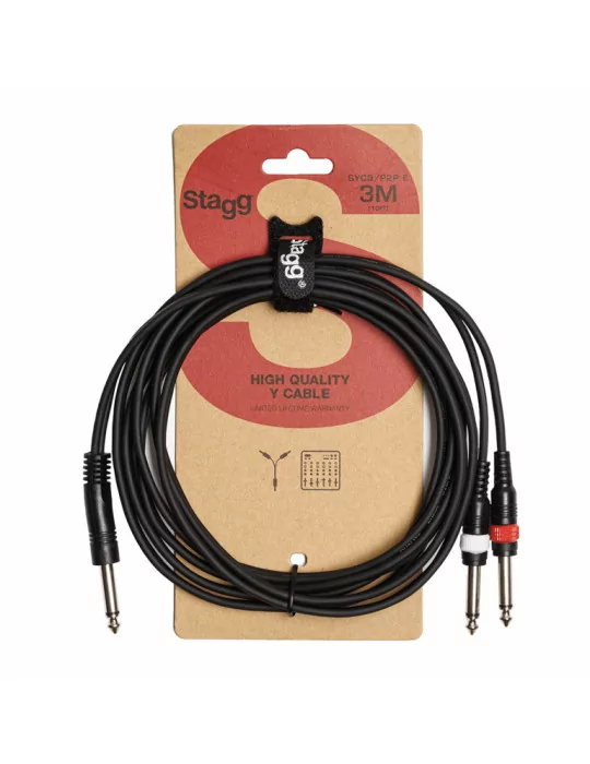  STAGG SYC3/PS2P E Y cable, jack/jack (m/m), 3 m (10')|MusicGoodDeal 