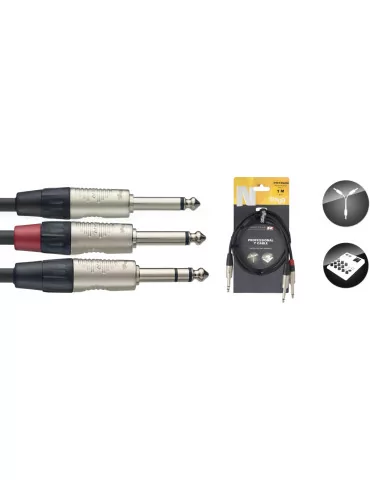  STAGG NYC1/PS2PR N series Y-cable, jack/jack (m/m), stereo/mono, 1 m (3')|MusicGoodDeal 