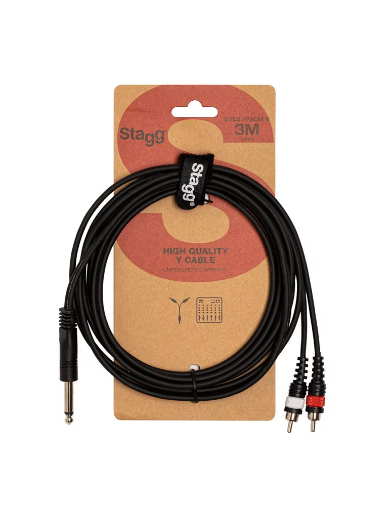  STAGG SYC3/P2CM E Cable Y, jack / RCA (m / m), 3 m, plástico moldeado|MusicGoodDeal 