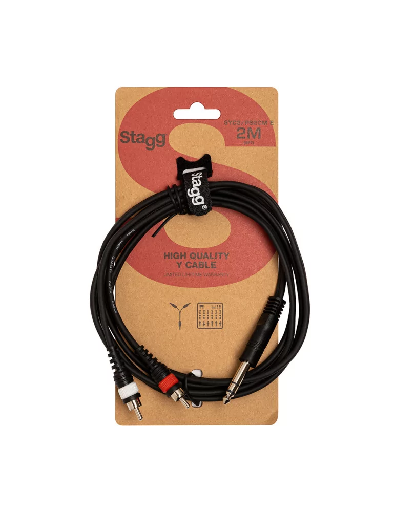  STAGG SYC2/PS2CM E Y-cable, jack/RCA (m/m), 2 m (6')|MusicGoodDeal 