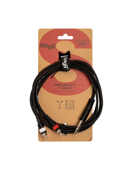  STAGG SYC2/PS2CM E Y-cable, jack/RCA (m/m), 2 m (6')|MusicGoodDeal 